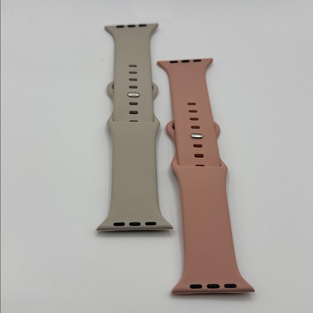 Silicone Watch Bands — Set of 2 Compatible with Apple Watch